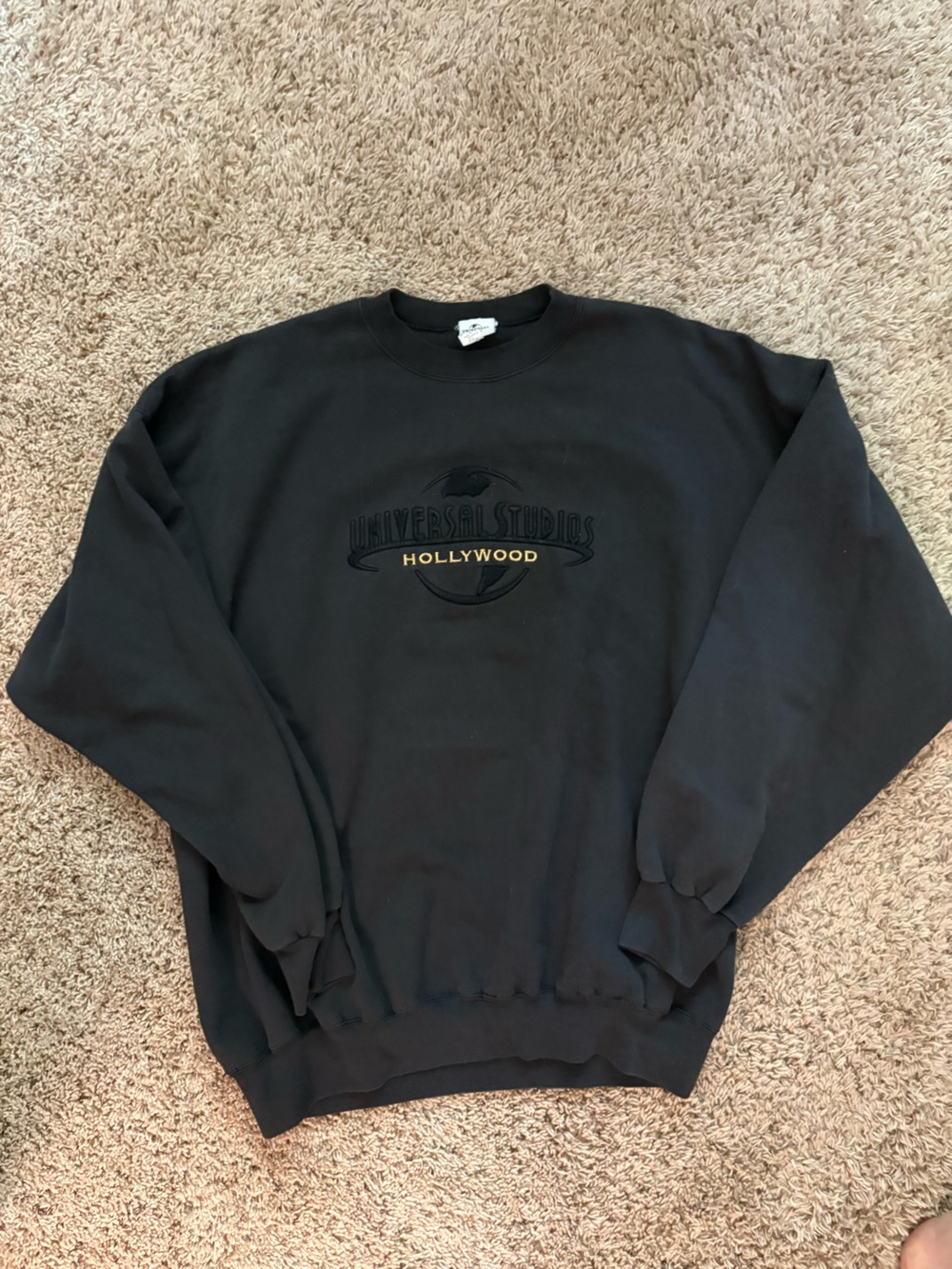 Universal Black Hollywood Embroidered Crewneck Sweatshirt